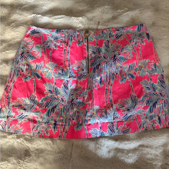Lilly Pulitzer Pink and Blue Palm Tree Patterned Callahan Skirt Skort Women’s 12 - Picture 4 of 8